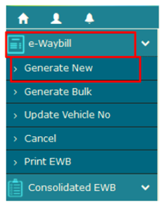 नया ई-वे बिल निर्माण करना