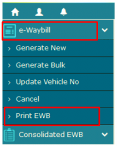 प्रिंट ई-वे बिल
