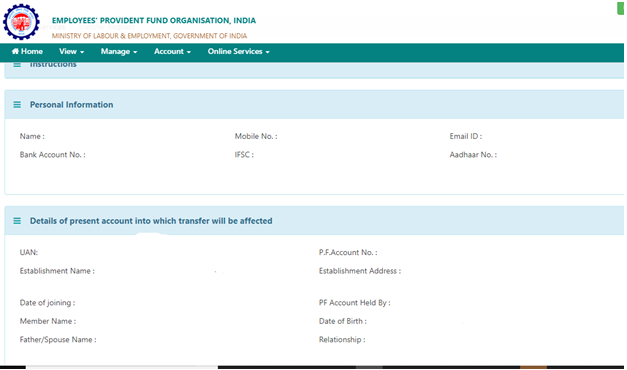 EPF Account Details