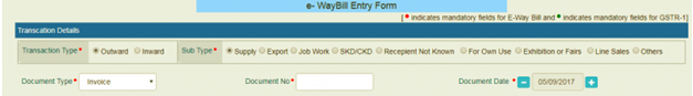 E-WayBill Entry Form